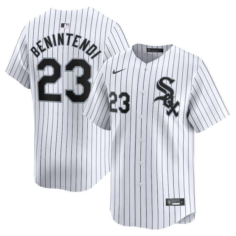 Men Chicago White Sox #23 Andrew Benintendi Nike White Home Limited Player MLB Jersey->->